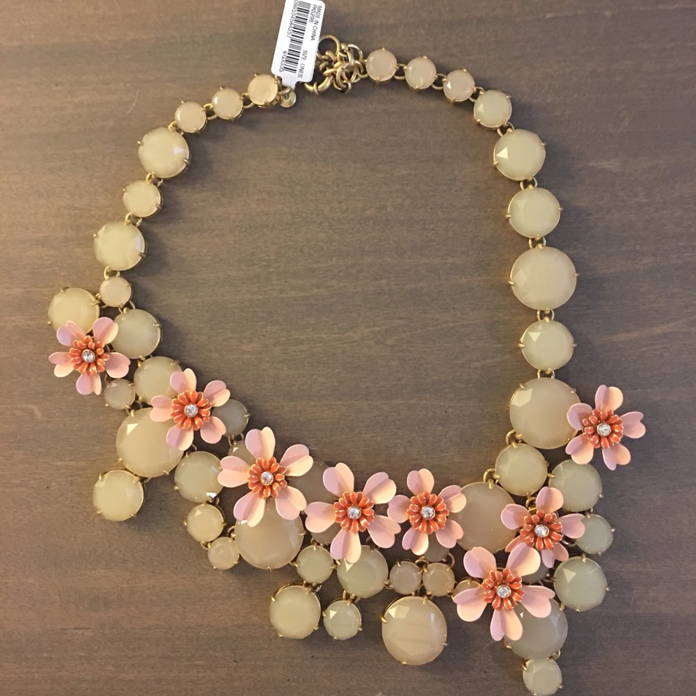J Crew statement necklace and statement earrings